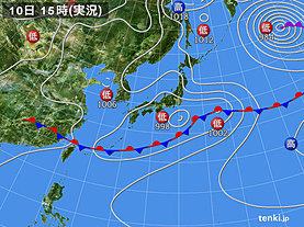 実況天気図(2019年06月10日)