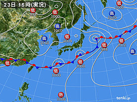 実況天気図(2019年06月23日)