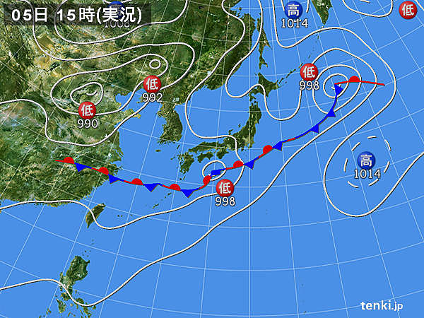 実況天気図(2019年07月05日)