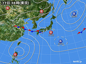 実況天気図(2019年07月17日)