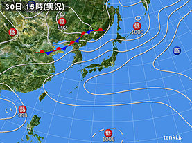 実況天気図(2019年07月30日)