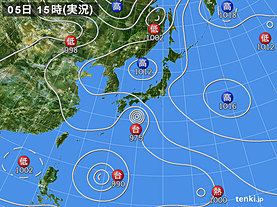 実況天気図(2019年08月05日)