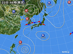 実況天気図(2019年08月22日)