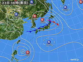 実況天気図(2019年08月23日)