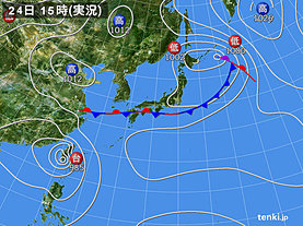 実況天気図(2019年08月24日)