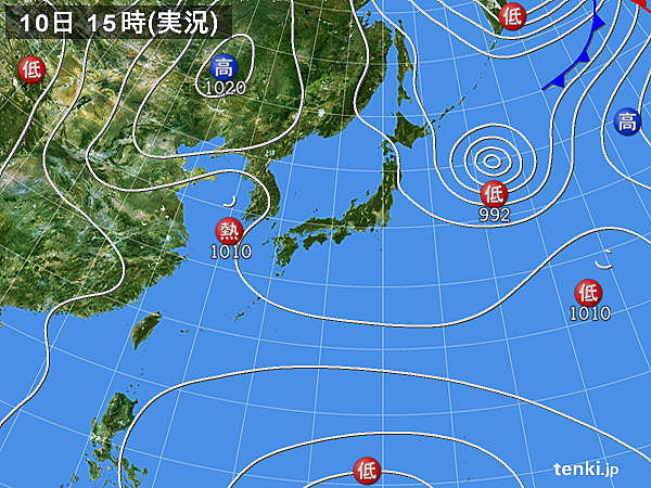 実況天気図(2019年09月10日)
