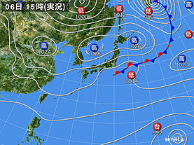 実況天気図(2019年10月06日)