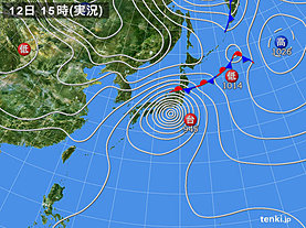 実況天気図(2019年10月12日)