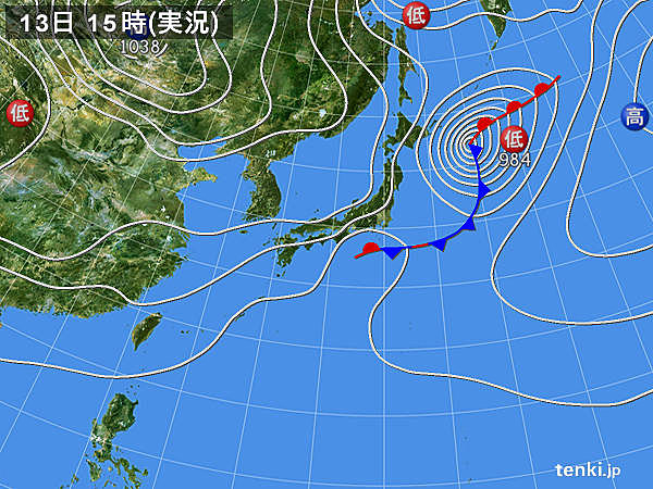過去の実況天気図 2019年10月13日 日本気象協会 Tenki Jp