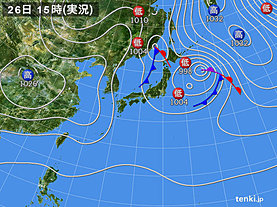 実況天気図(2019年10月26日)