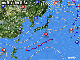 実況天気図(2019年11月09日)