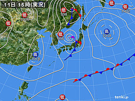 実況天気図(2019年11月11日)