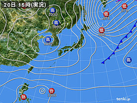 実況天気図(2019年11月20日)