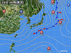 実況天気図(2019年11月28日)