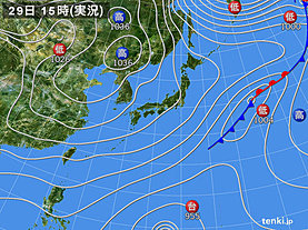 実況天気図(2019年11月29日)