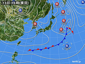 実況天気図(2020年01月13日)