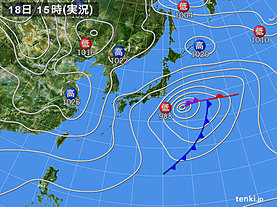 実況天気図(2020年01月18日)