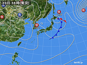 実況天気図(2020年01月20日)