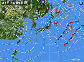 実況天気図(2020年01月31日)