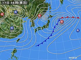 実況天気図(2020年02月17日)