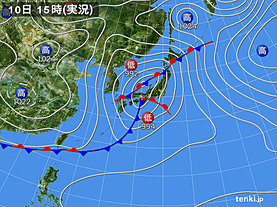 実況天気図(2020年03月10日)