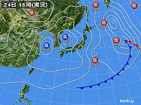 実況天気図(2020年03月24日)