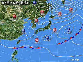 実況天気図(2020年04月07日)