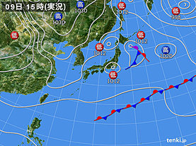 実況天気図(2020年04月09日)