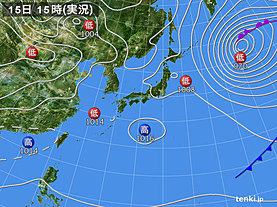 実況天気図(2020年04月15日)