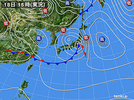 実況天気図(2020年04月18日)