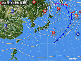 実況天気図(2020年04月23日)