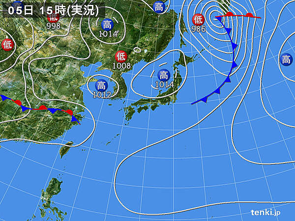 実況天気図(2020年05月05日)