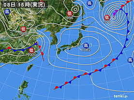 実況天気図(2020年05月08日)