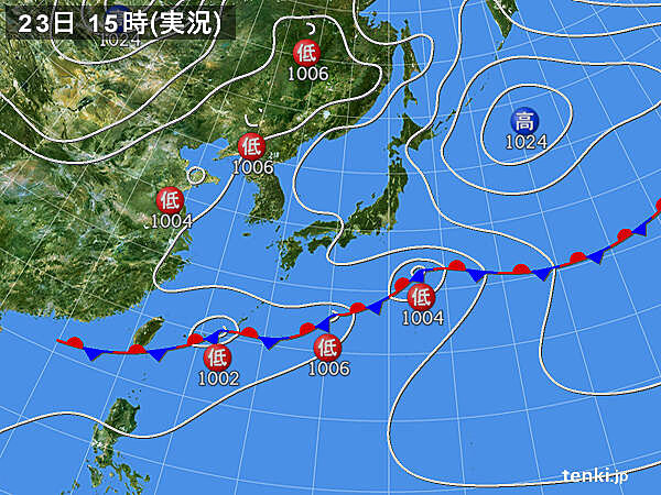 実況天気図(2020年05月23日)