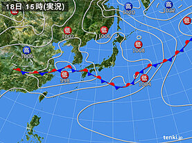 実況天気図(2020年06月18日)