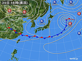 実況天気図(2020年06月20日)