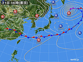 実況天気図(2020年06月21日)