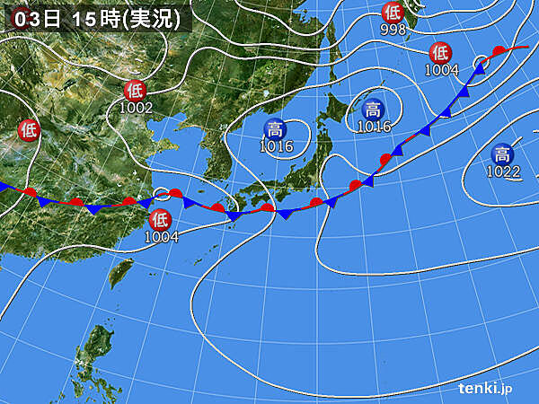 実況天気図(2020年07月03日)