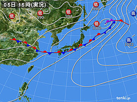 実況天気図(2020年07月05日)