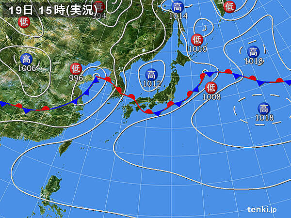 過去の実況天気図 年07月19日 日本気象協会 Tenki Jp