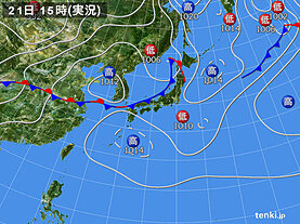 実況天気図(2020年07月21日)