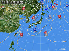 実況天気図(2020年08月03日)