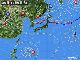 実況天気図(2020年08月30日)