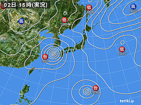 実況天気図(2020年09月02日)