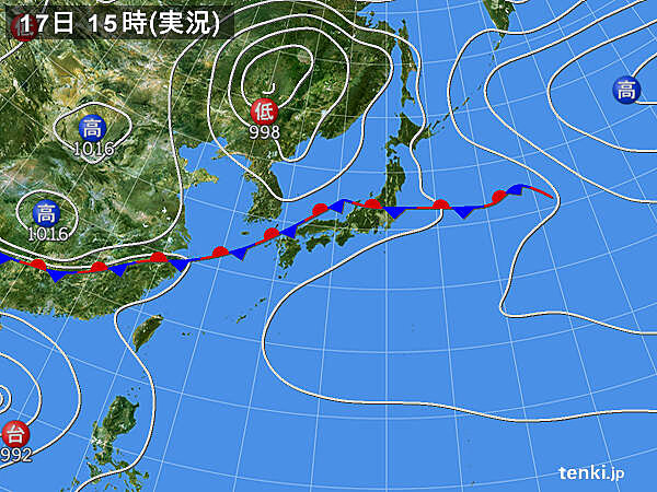 過去の実況天気図 年09月17日 日本気象協会 Tenki Jp