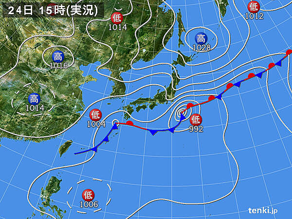 実況天気図(2020年09月24日)