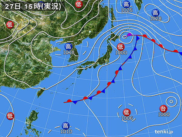 実況天気図(2020年09月27日)