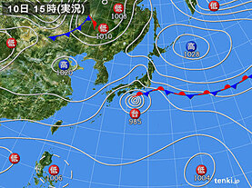 実況天気図(2020年10月10日)