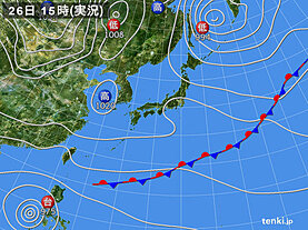 実況天気図(2020年10月26日)