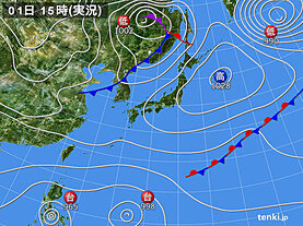 実況天気図(2020年11月01日)